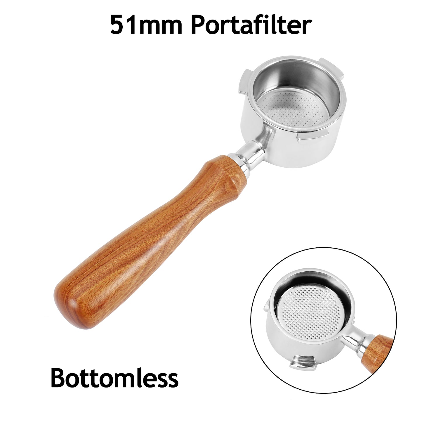 51mm Professional Espresso Machine for Delonghi Coffee Bottomless Portafilter