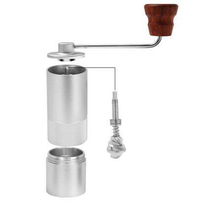 Portable Manual Coffee Grinder Adjustable Aluminum + Stainless Steel Detachable