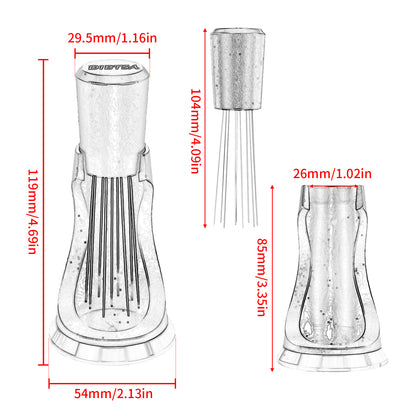 Espresso WDT Distribution Tool Coffee Stirrer 9 Pin 304 Stainless Steel Aluminum