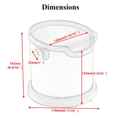 Coffee Grounds Knock Box Residue Bin Container Non-Slip Bottom Stainless Steel