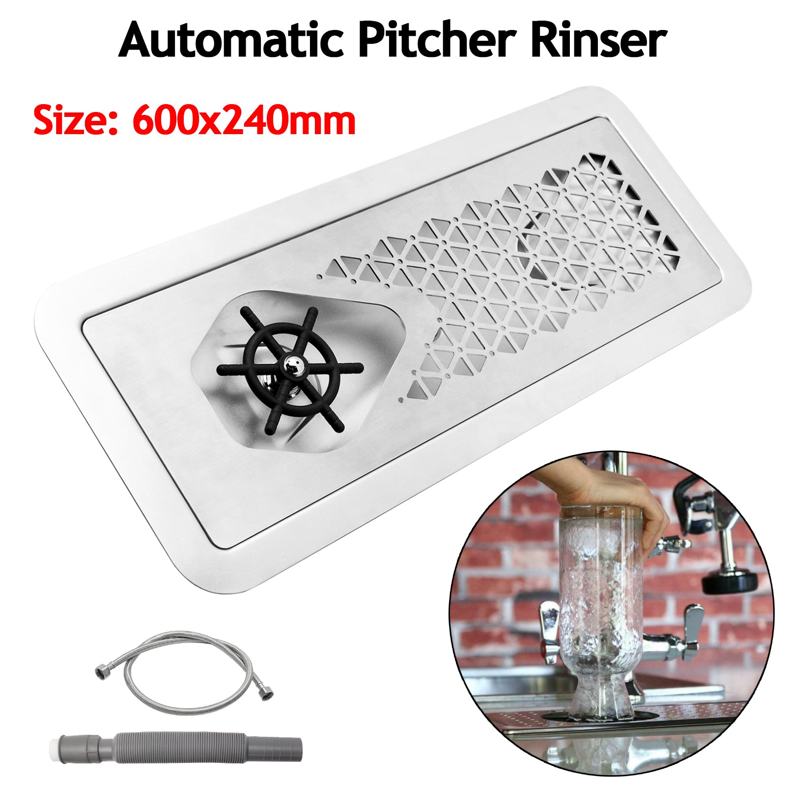 Automatic Glass Rinser Stainless Steel Pitcher Beer Coffee Cup Washer ...