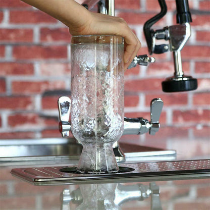 Automatic Glass Rinser Stainless Steel Pitcher Beer Coffee Cup Washer w/Drain Tray