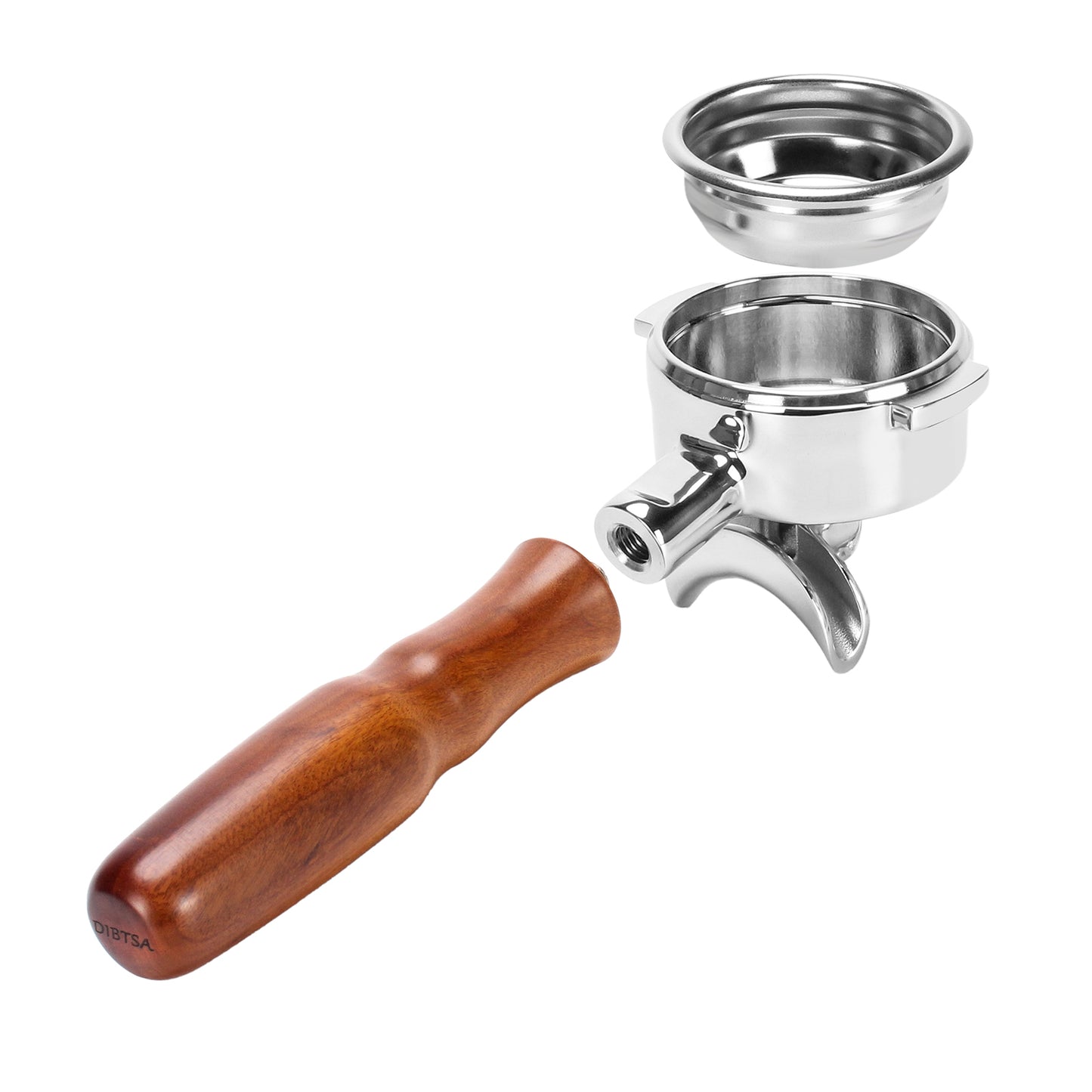 58mm Portafilter For LaMarzocco Espresso Coffee Machine Double Spout Wood Handle