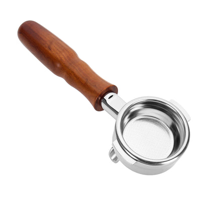 58mm Portafilter For LaMarzocco Espresso Coffee Machine Double Spout Wood Handle