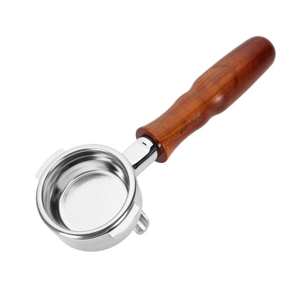 58mm Portafilter For LaMarzocco Espresso Coffee Machine Double Spout Wood Handle