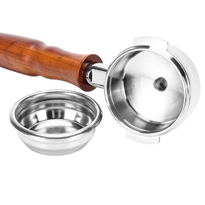 58mm Portafilter For LaMarzocco Espresso Coffee Machine Double Spout Wood Handle