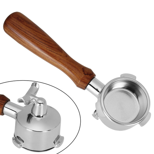 54mm Portafilter For Breville Espresso Coffee Machines Double Spout Wood Handle