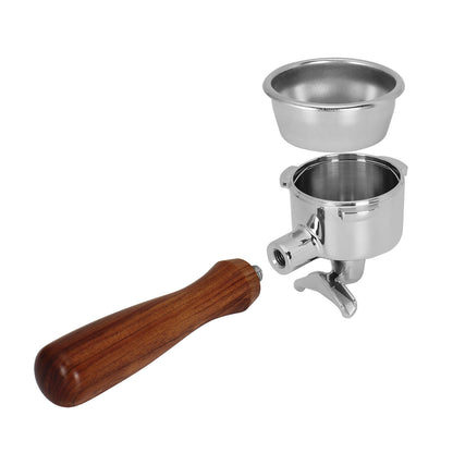 54mm Portafilter For Breville Espresso Coffee Machines Double Spout Wood Handle