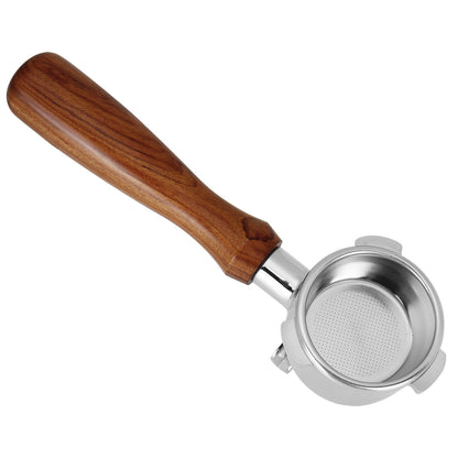 54mm Portafilter For Breville Espresso Coffee Machines Double Spout Wood Handle