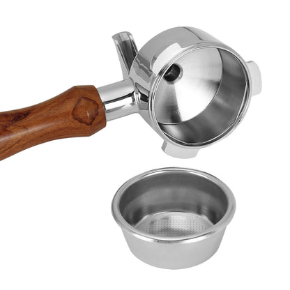 54mm Portafilter For Breville Espresso Coffee Machines Double Spout Wood Handle